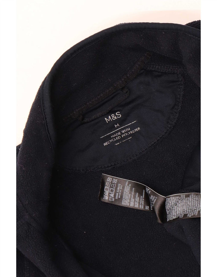 Marks & Spencer Womens Fleece Jacket UK 14 Medium Navy Blue Polyester