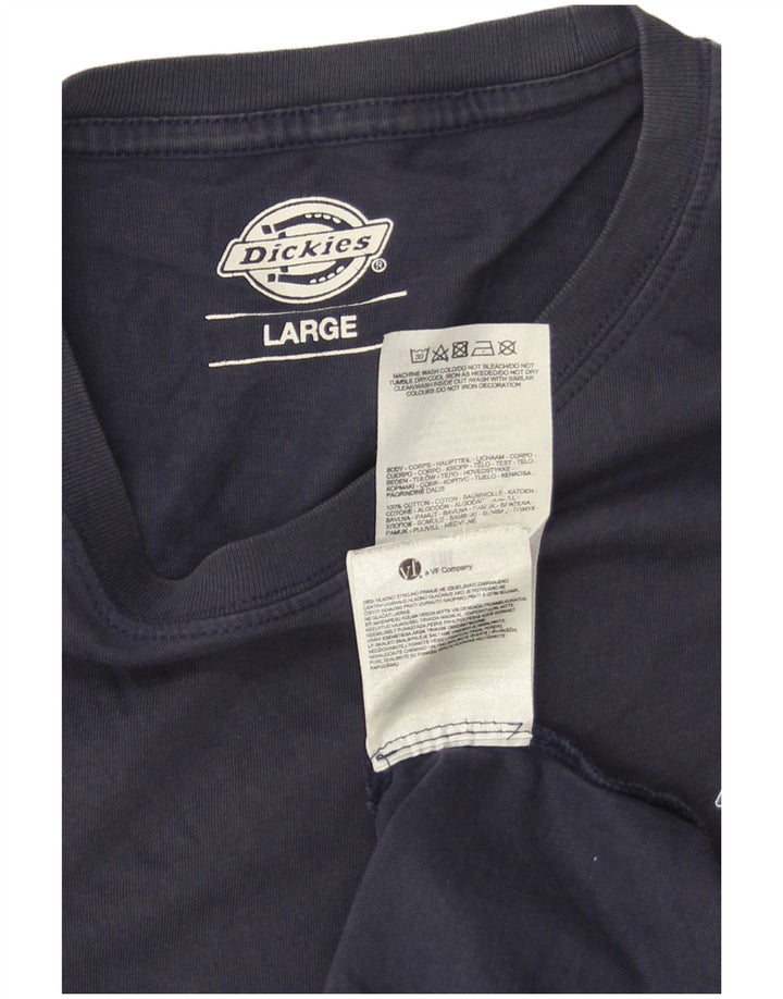 Dickies Mens T-Shirt Top Large Navy Blue Cotton