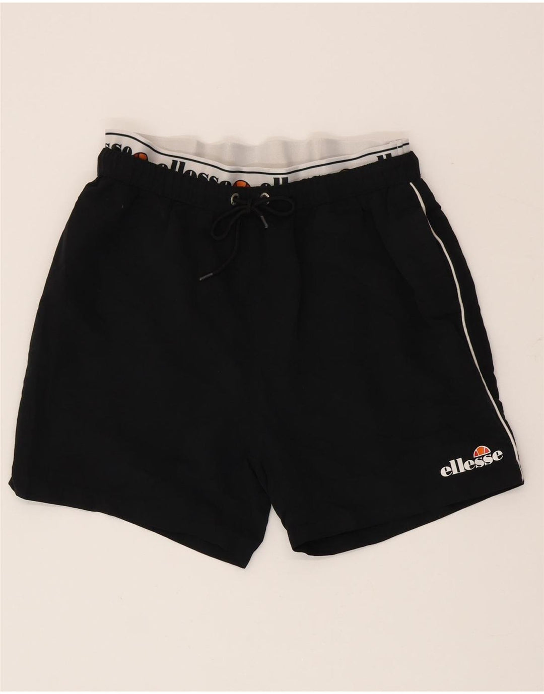Ellesse Mens Graphic Sport Shorts Medium  Black Colourblock Polyester