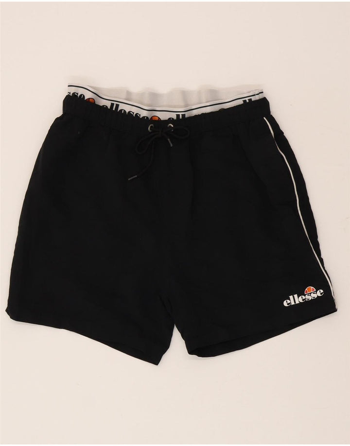 Ellesse Mens Graphic Sport Shorts Medium  Black Colourblock Polyester