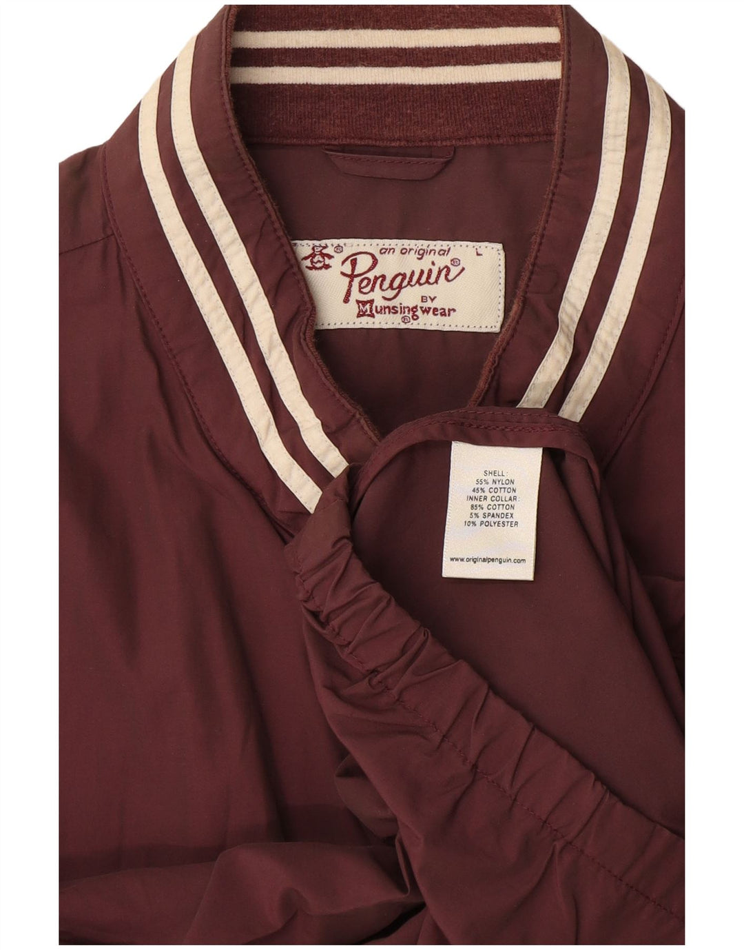 Penguin Mens Bomber Jacket UK 40 Large Brown Nylon