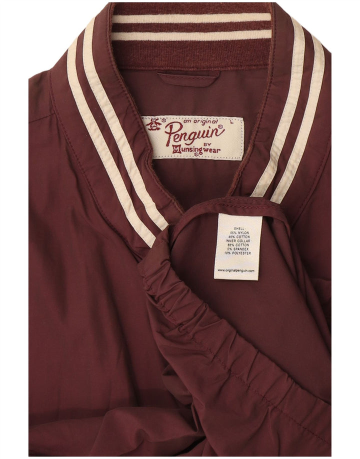 Penguin Mens Bomber Jacket UK 40 Large Brown Nylon