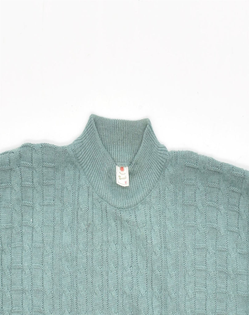 VINTAGE Womens Turtle Neck Jumper Sweater UK 14 Medium Green Wool | Vintage | Thrift | Second-Hand | Used Clothing | Messina Hembry 