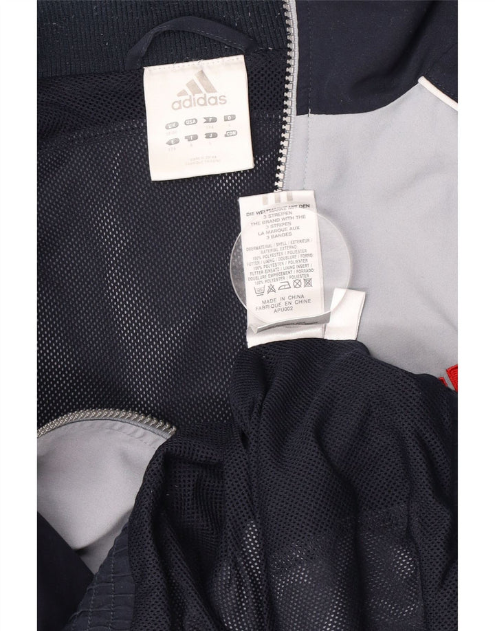 Adidas Mens Tracksuit Top Jacket UK 38/40 Medium Navy Blue Colourblock