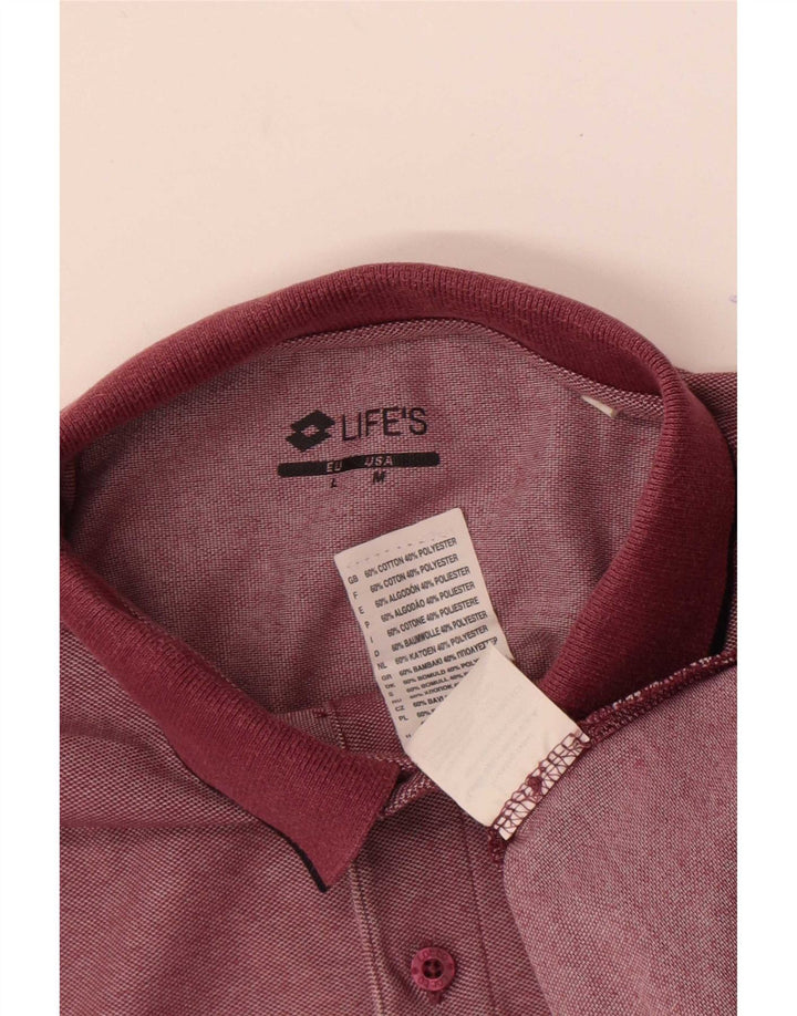 Lotto Mens Polo Shirt Medium Burgundy Cotton