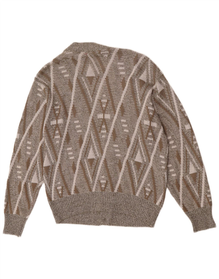 Breidhof Mens Cardigan Sweater IT 52 Large Grey Geometric