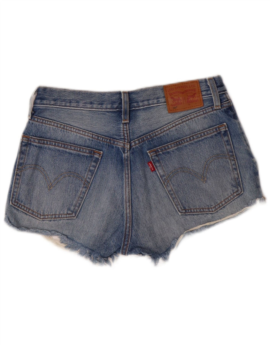 Levi's Womens 501 Distressed Denim Shorts W26 Small Blue Cotton Classic