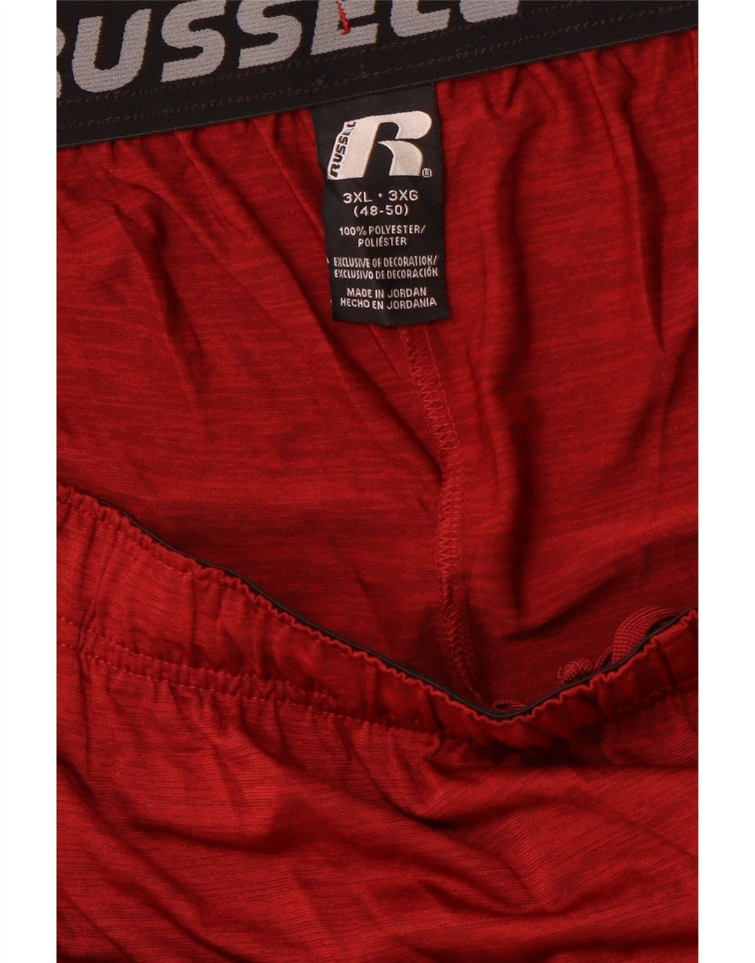 RUSSELL ATHLETIC Mens Dri-Power Sport Shorts 3XL  Red Colourblock