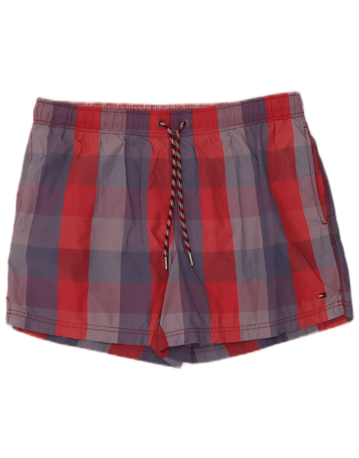 Tommy Hilfiger Mens Swimming Shorts Large Multicoloured Check Nylon