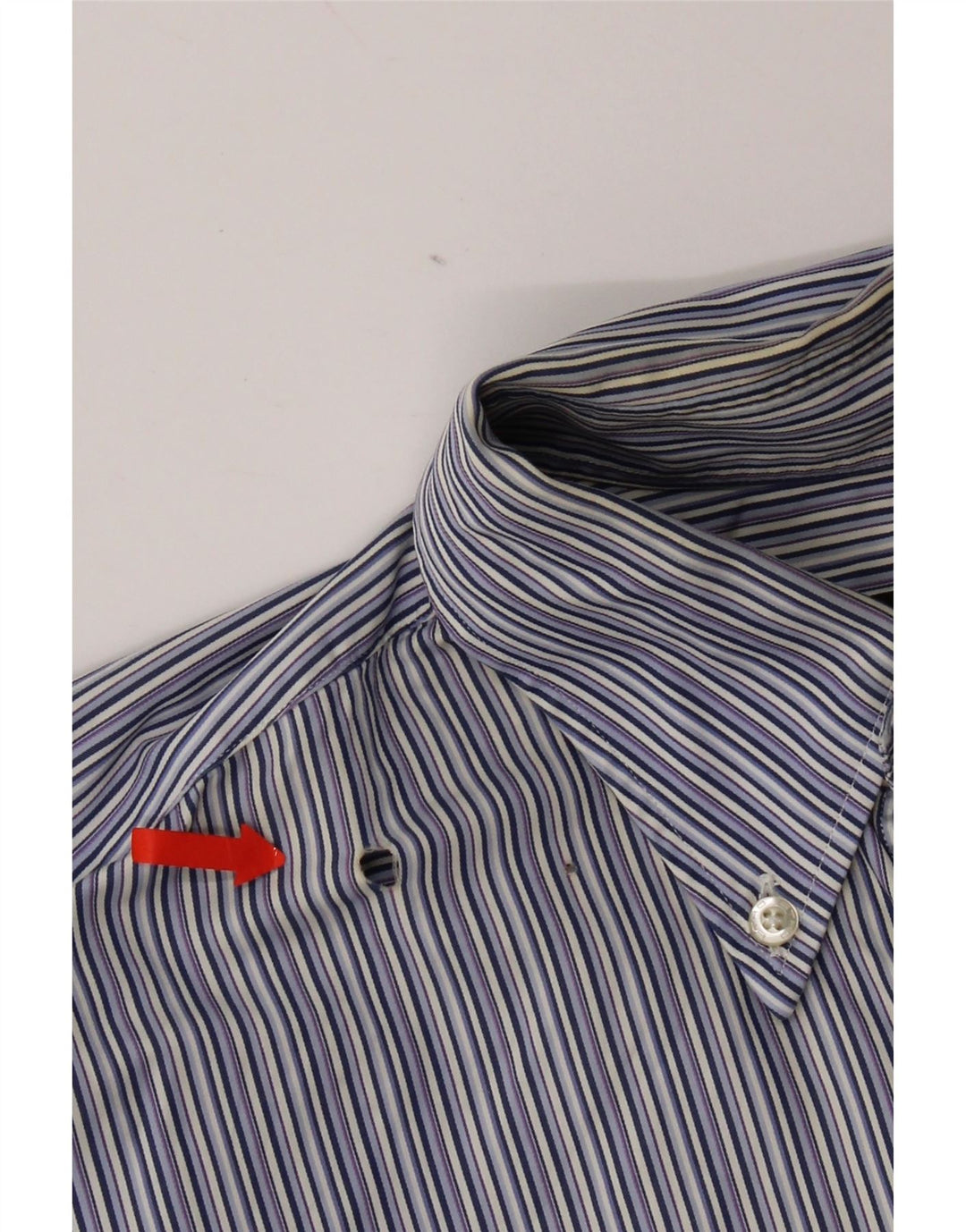 Etro Mens Shirt Size 40 Medium Blue Striped Cotton
