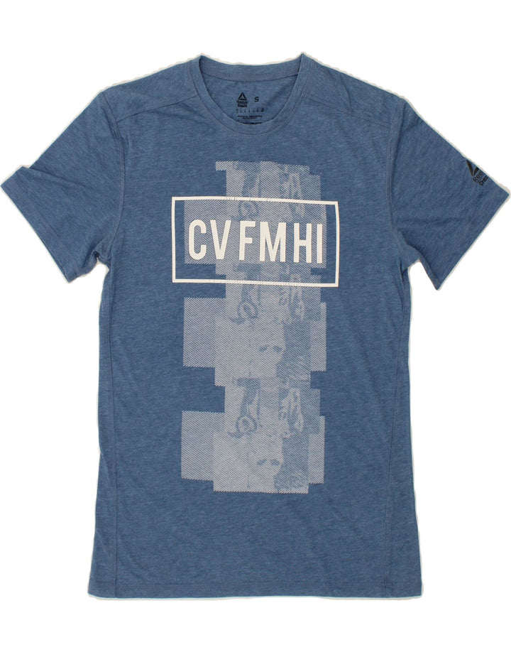 REEBOK Mens Graphic T-Shirt Top Small Blue Vintage Reebok and Second-Hand Reebok from Messina Hembry 