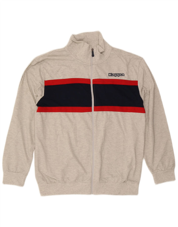 Kappa Mens Tracksuit Top Jacket 2XL Grey Colourblock Polyester