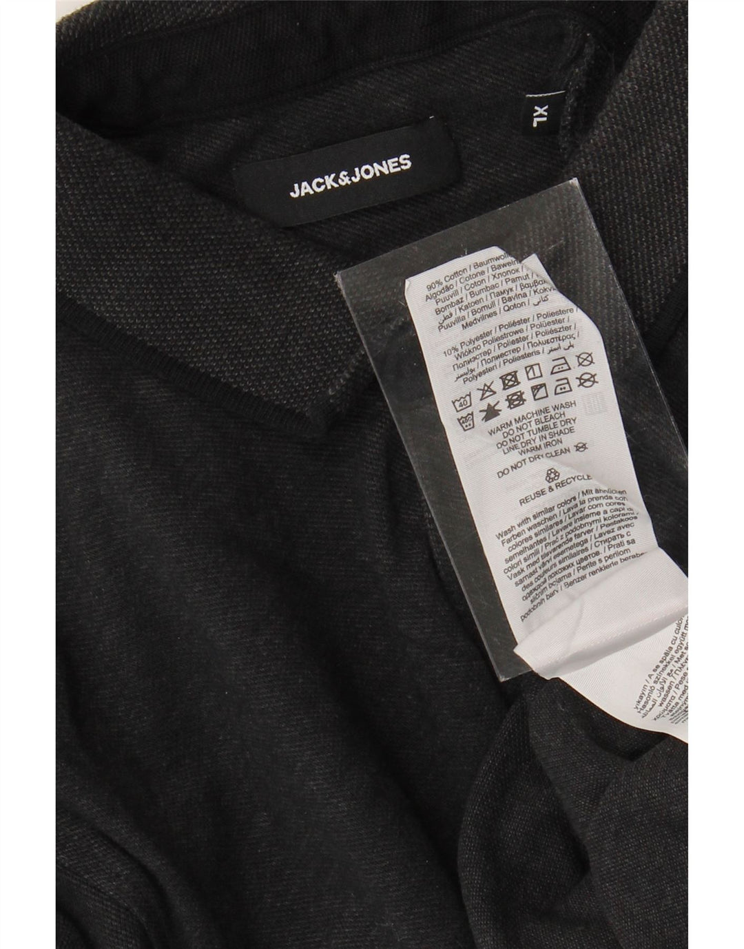 JACK & JONES Mens Polo Shirt XL Grey Cotton