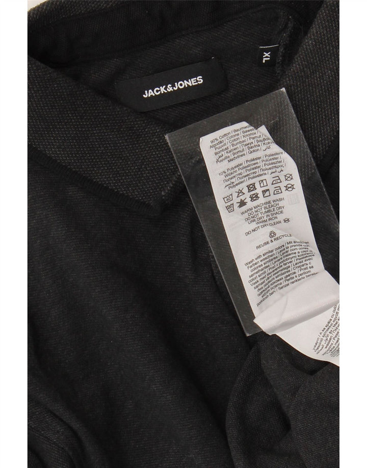 JACK & JONES Mens Polo Shirt XL Grey Cotton