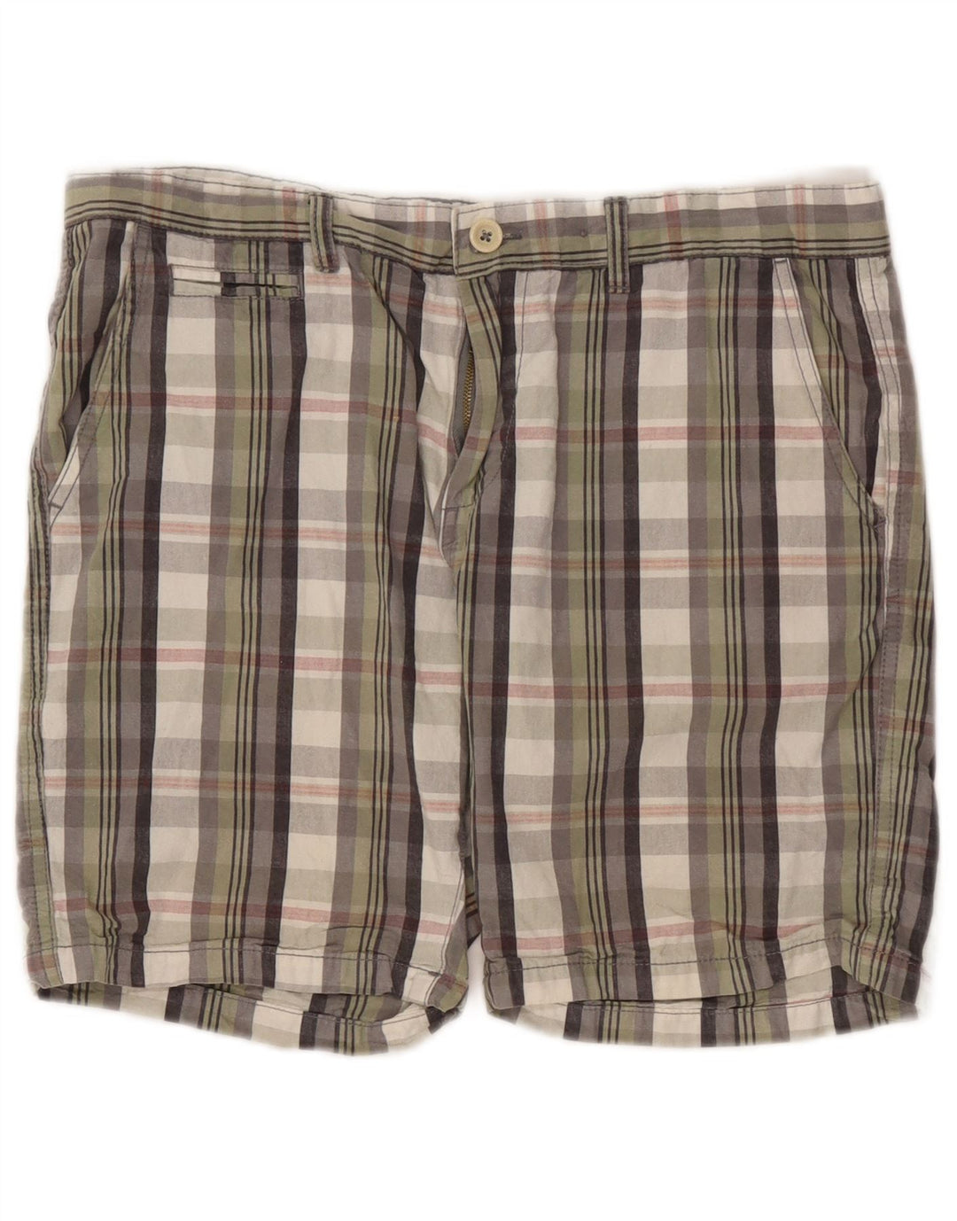 Pierre Cardin Mens Regular Fit Chino Shorts W34 Large Multicoloured Check