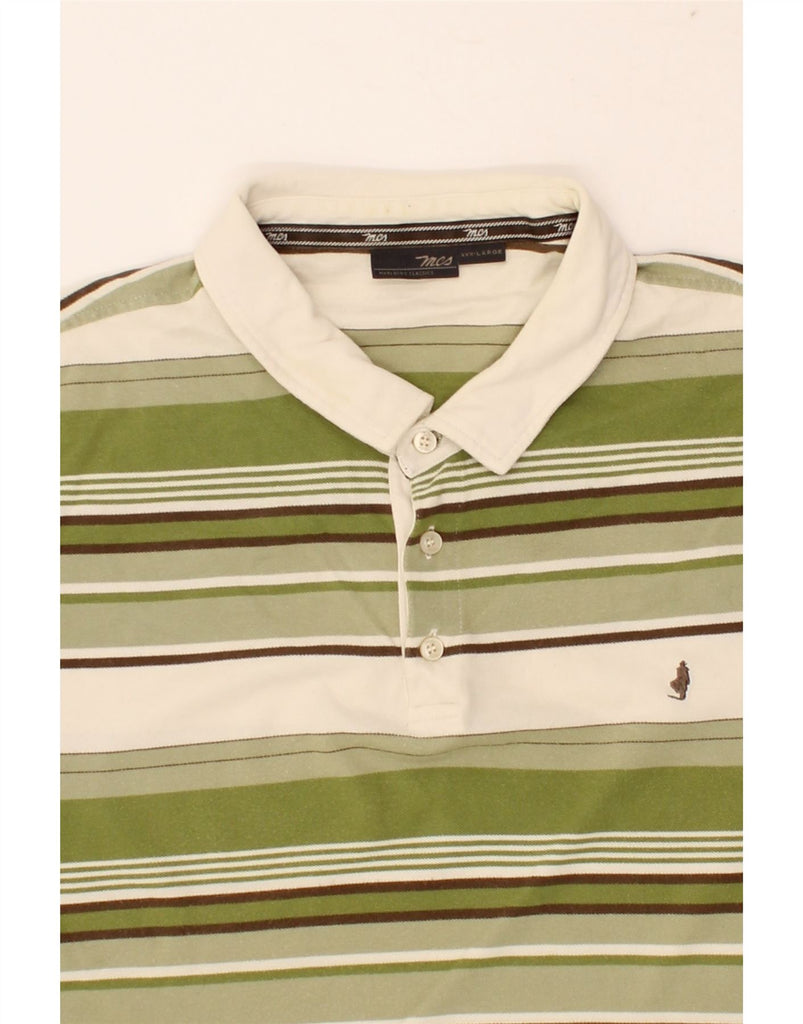 MARLBORO CLASSICS Mens Slim Fit Polo Shirt 3XL Green Striped Cotton | Vintage Marlboro Classics | Thrift | Second-Hand Marlboro Classics | Used Clothing | Messina Hembry 