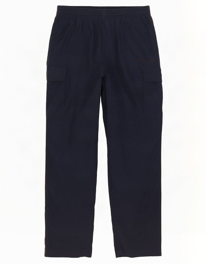 Champion Mens Cargo Tracksuit Trousers Large Navy Blue Polyester