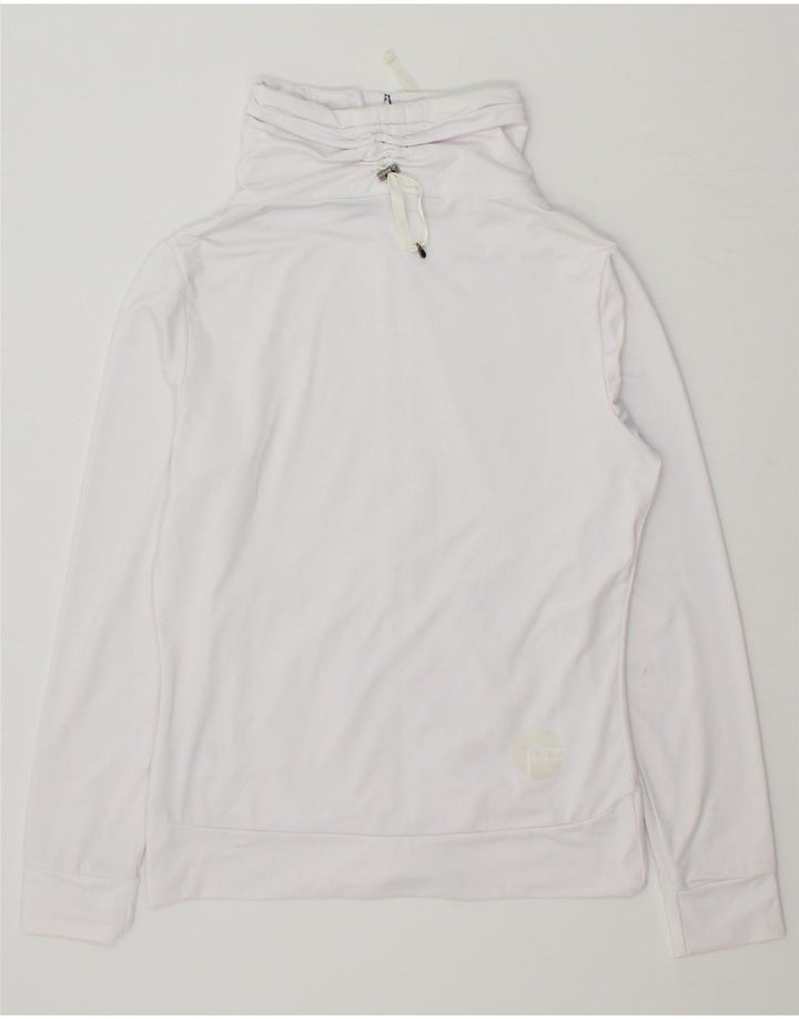 VINTAGE Womens Tracksuit Top Jacket UK 14 Medium White Polyester Vintage Vintage and Second-Hand Vintage from Messina Hembry 
