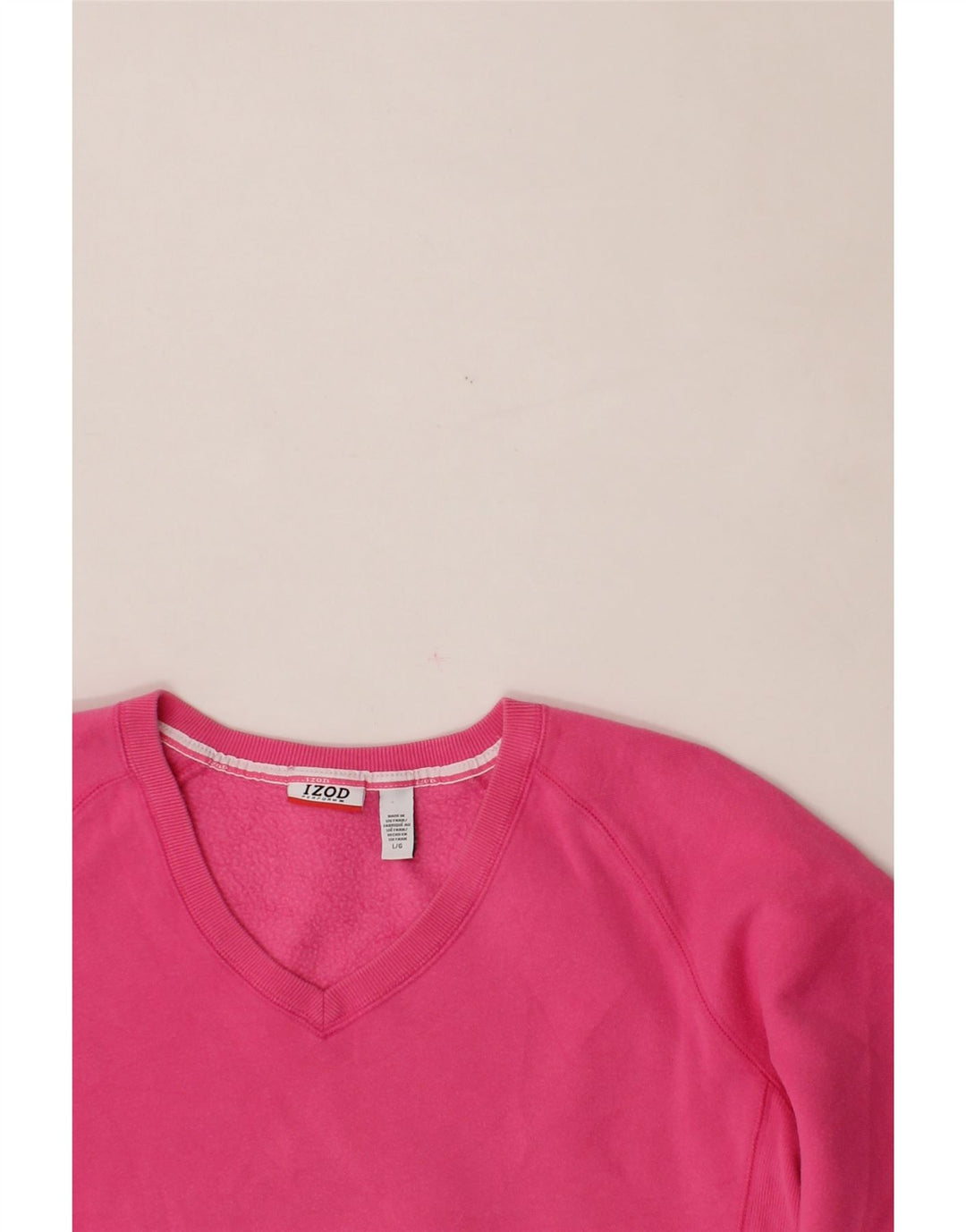 IZOD Womens Sweatshirt Jumper UK 16 Large Pink Cotton Vintage Izod and Second-Hand Izod from Messina Hembry 