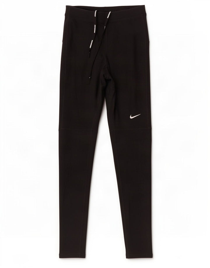 Nike Womens Dri Fit Leggings UK 10 Small Black Polyester