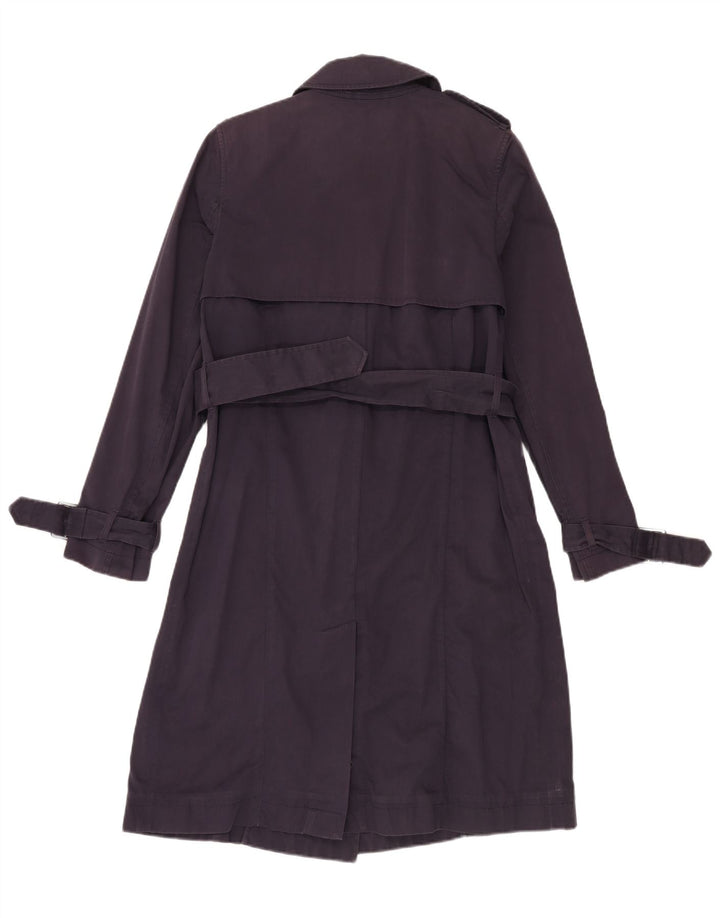 Gant Womens Trench Coat UK 14 Medium Navy Blue Cotton