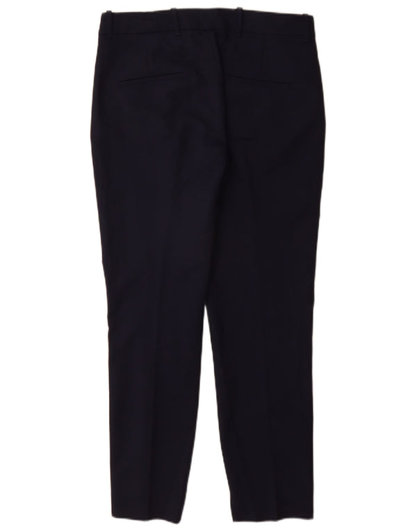 Zara Womens Slim Suit Trousers Medium W28 L29 Navy Blue Cotton