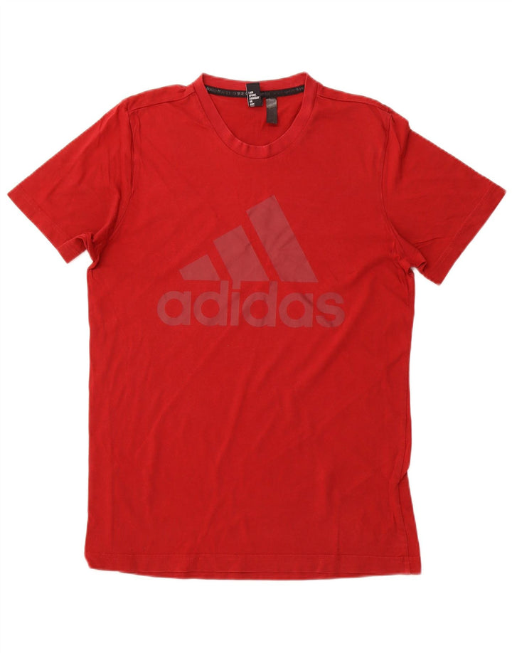 ADIDAS Mens Graphic T-Shirt Top Medium Red Cotton