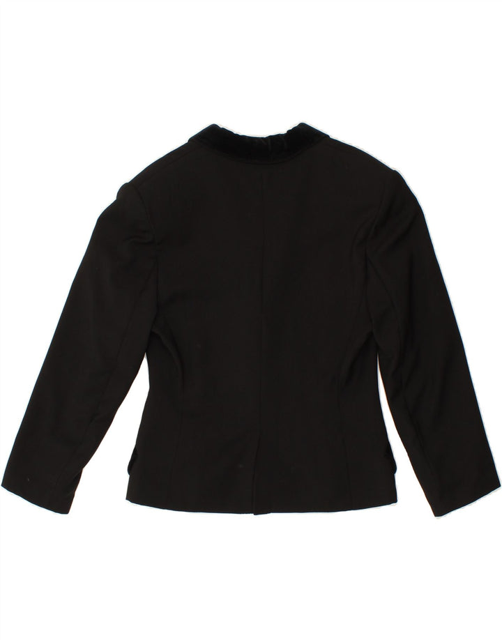 VINTAGE Womens 3/4 Sleeve Blazer Jacket UK 12 Medium Black Vintage Vintage and Second-Hand Vintage from Messina Hembry 