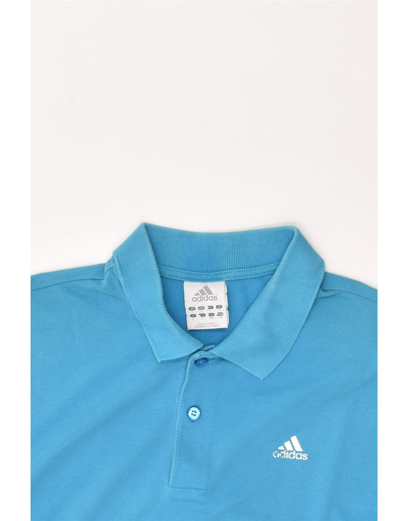 ADIDAS Mens Polo Shirt Large Blue Cotton | Vintage Adidas | Thrift | Second-Hand Adidas | Used Clothing | Messina Hembry 