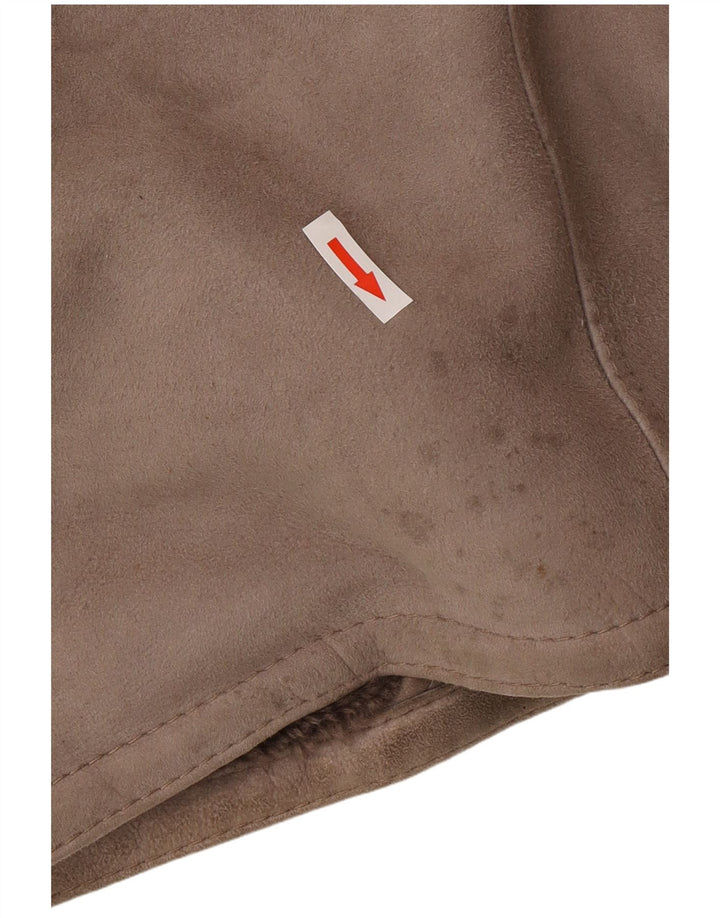 Vintage Womens Oversized Shearling Coat IT 46 Large Grey Shearling