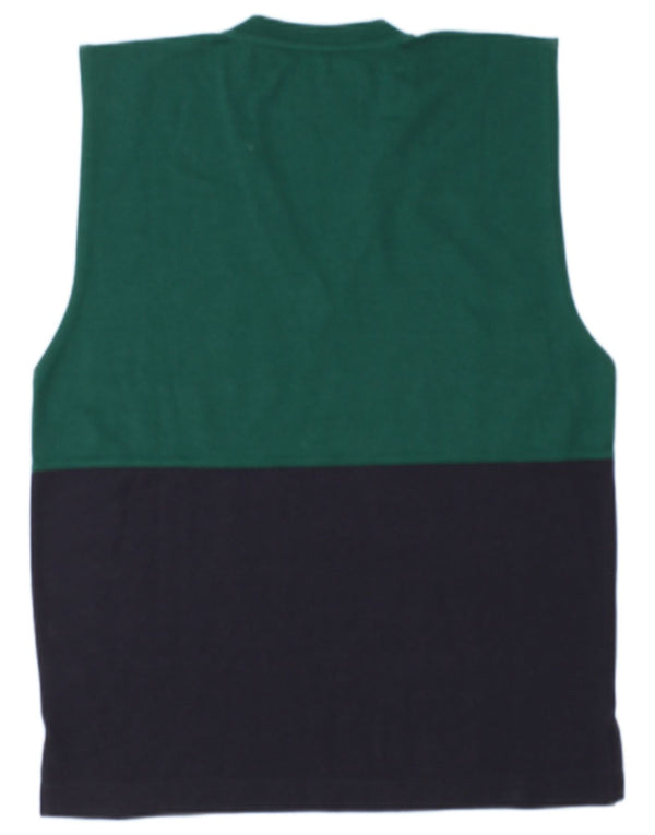 Club Voltaire Mens Vest Tank Top Medium Green Colourblock Wool