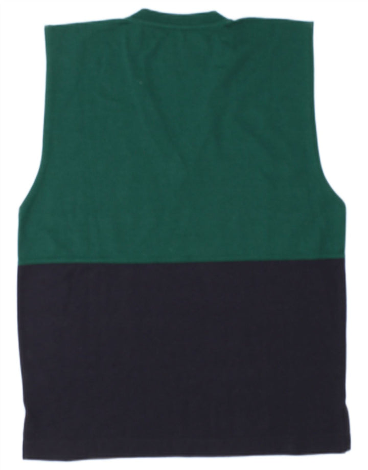 Club Voltaire Mens Vest Tank Top Medium Green Colourblock Wool