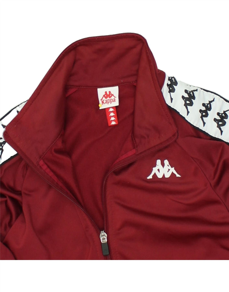 KAPPA Womens Graphic Tracksuit Top Jacket UK 10 Small Maroon Polyester | Vintage Kappa | Thrift | Second-Hand Kappa | Used Clothing | Messina Hembry 