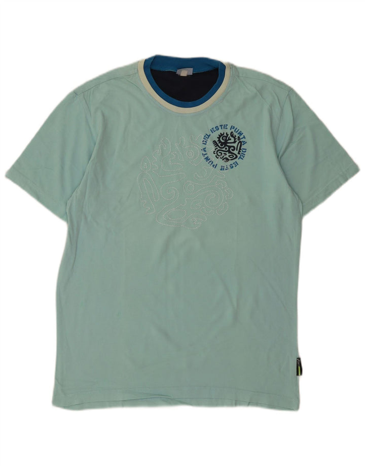 Asics Mens Graphic T-Shirt Top Medium Turquoise