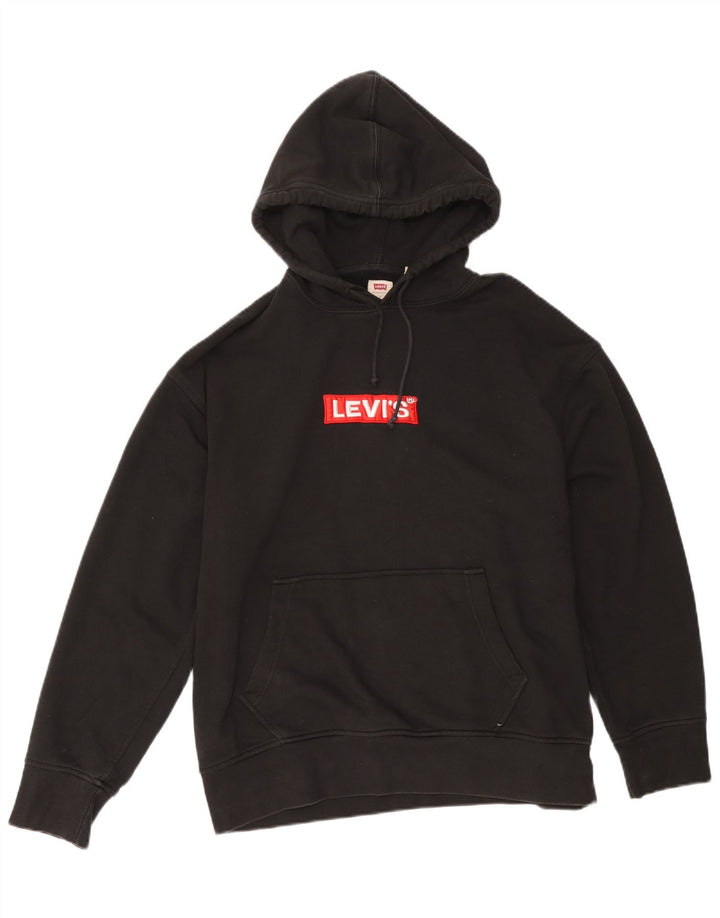 Levi's Mens Relaxed Graphic Hoodie Jumper Large Black Cotton