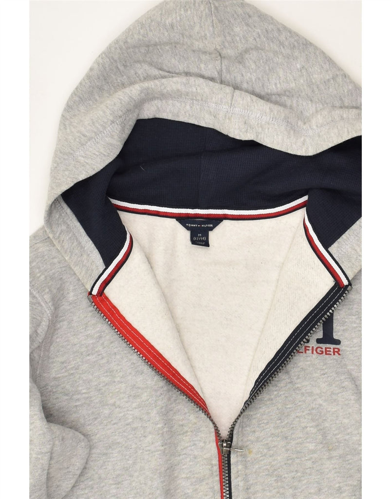 TOMMY HILFIGER Boys Zip Hoodie Sweater 12-13 Years Medium Grey Cotton | Vintage Tommy Hilfiger | Thrift | Second-Hand Tommy Hilfiger | Used Clothing | Messina Hembry 