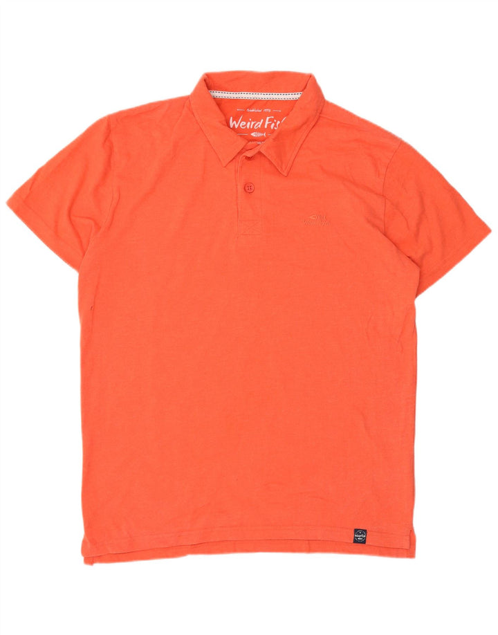 Weird Fish Mens Polo Shirt Medium Orange Cotton