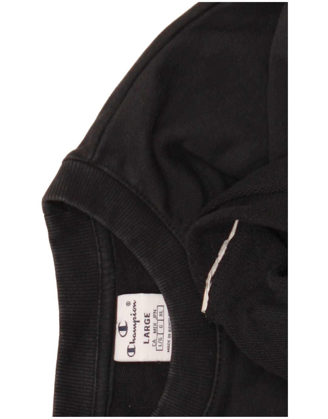 Champion Womens Graphic Crop Sweatshirt Jumper UK 16 Large Black