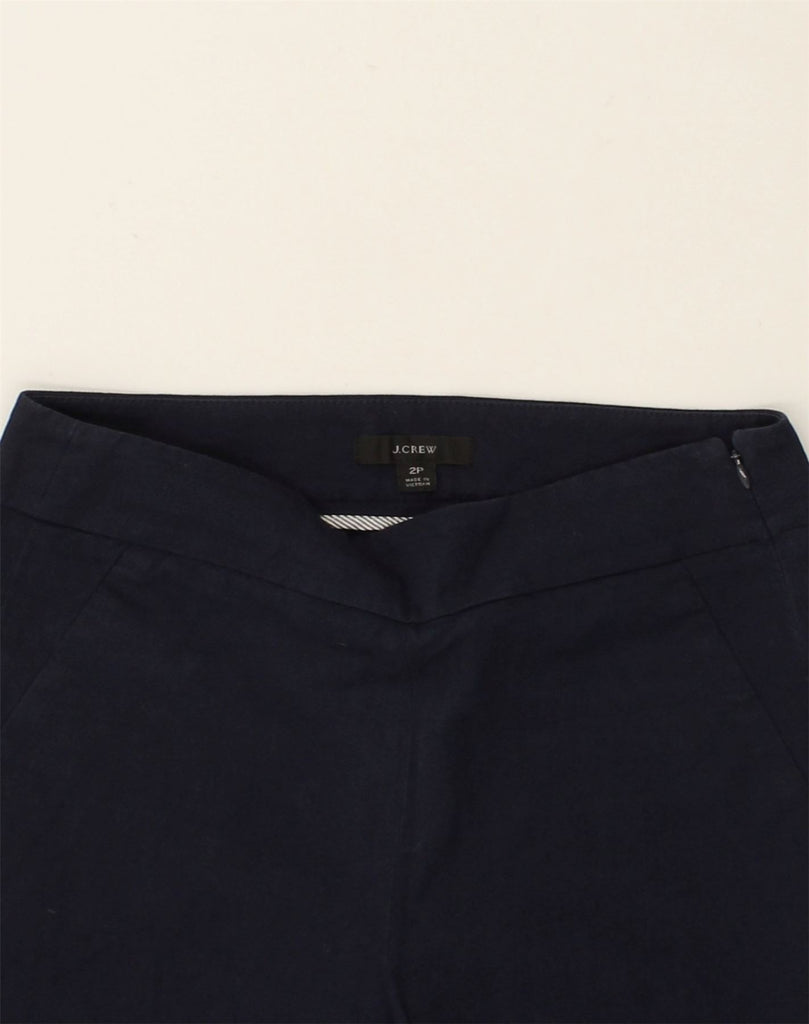 J. CREW Womens Straight Casual Trousers US 2 XS W26 L25 Navy Blue Cotton | Vintage J. Crew | Thrift | Second-Hand J. Crew | Used Clothing | Messina Hembry 