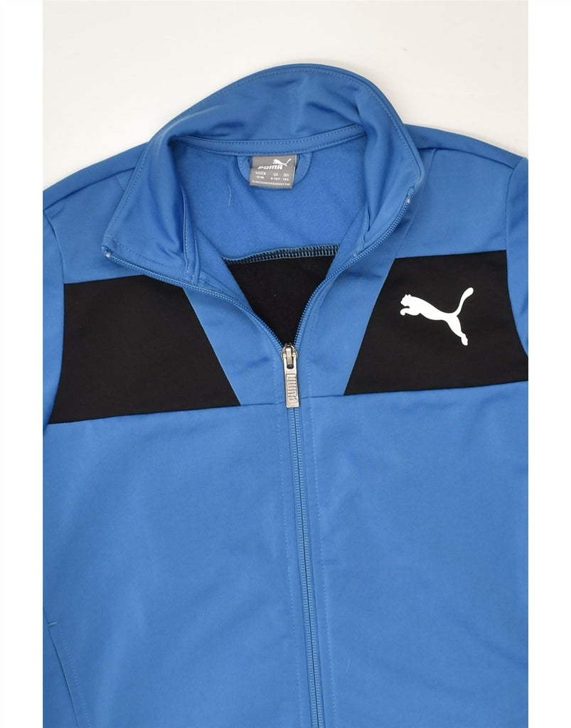 PUMA Boys Tracksuit Top Jacket 9-10 Years Blue Polyester | Vintage Puma | Thrift | Second-Hand Puma | Used Clothing | Messina Hembry 