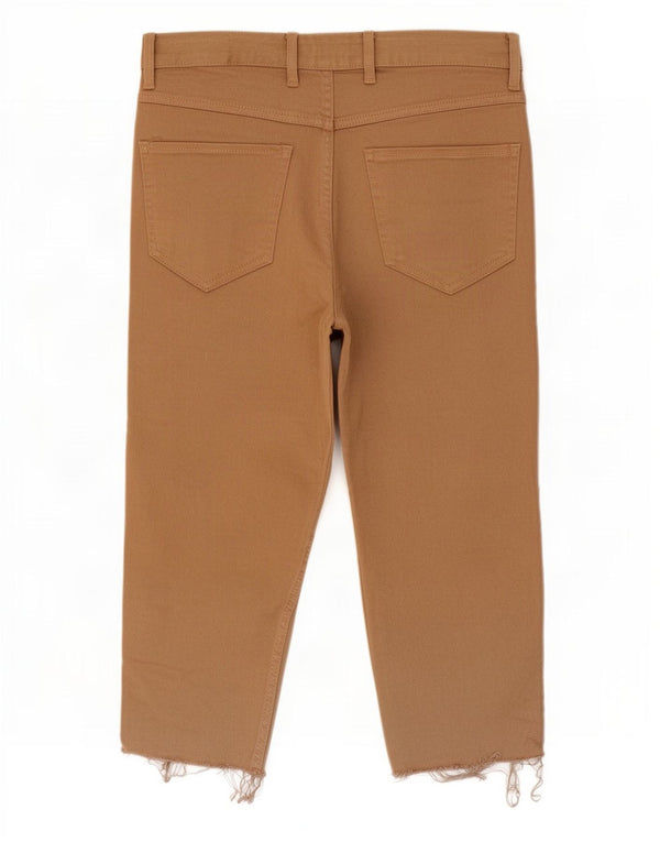 Zara Mens Capri Trousers EU 36 XS W29 L19 Beige Cotton