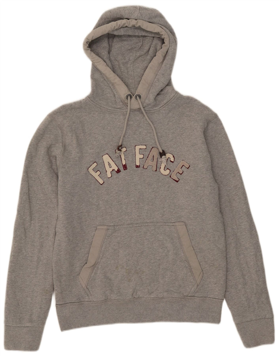 Fat Face Mens Graphic Hoodie Jumper Small Grey Flecked Cotton