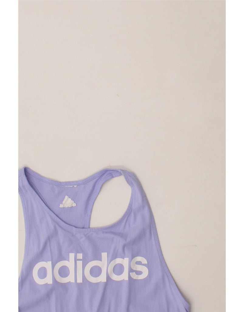ADIDAS Womens Graphic Vest Top UK 12 Medium Purple Polyester Vintage Adidas and Second-Hand Adidas from Messina Hembry 