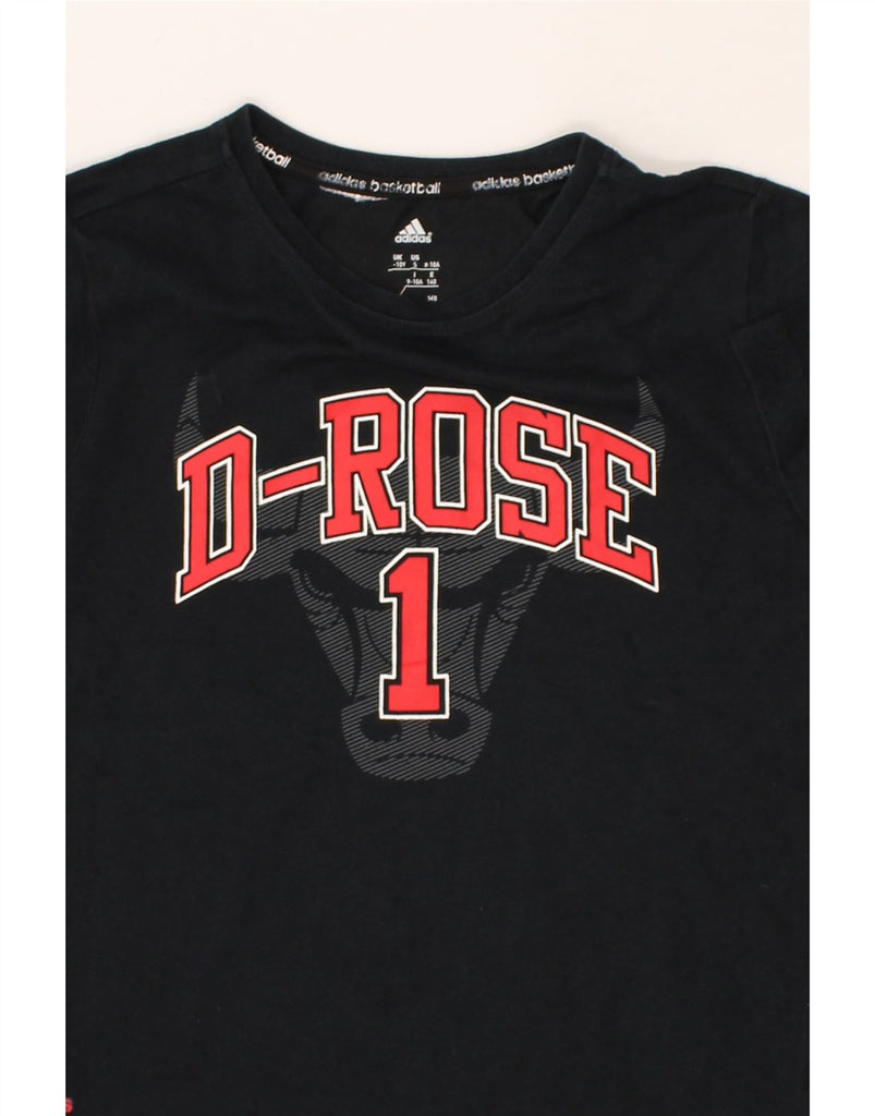 ADIDAS Boys D-Rose Graphic T-Shirt Top 9-10 Years Small  Black | Vintage Adidas | Thrift | Second-Hand Adidas | Used Clothing | Messina Hembry 