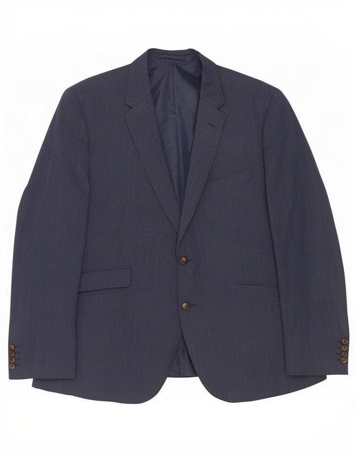 Marks & Spencer Mens Tailored Fit 2 Button Blazer Jacket UK 46 XL Navy Blue