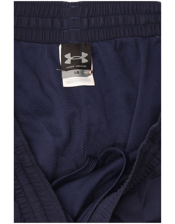 UNDER ARMOUR Mens Tracksuit Trousers Large  Navy Blue Polyester