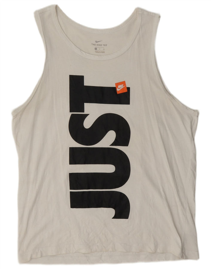 Nike Mens Graphic Vest Top XL White Cotton