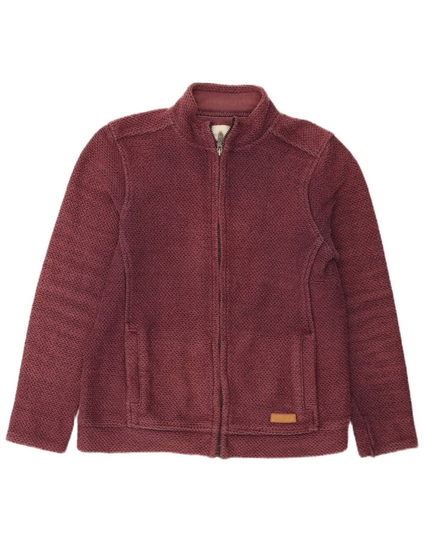 Weird Fish Womens Tracksuit Top Jacket UK 12 Medium Burgundy Cotton