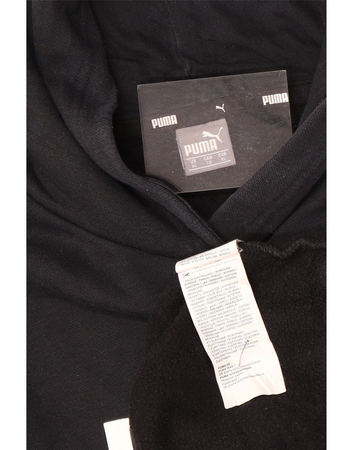 PUMA Womens Graphic Hoodie Jumper UK 18 XL Black Cotton