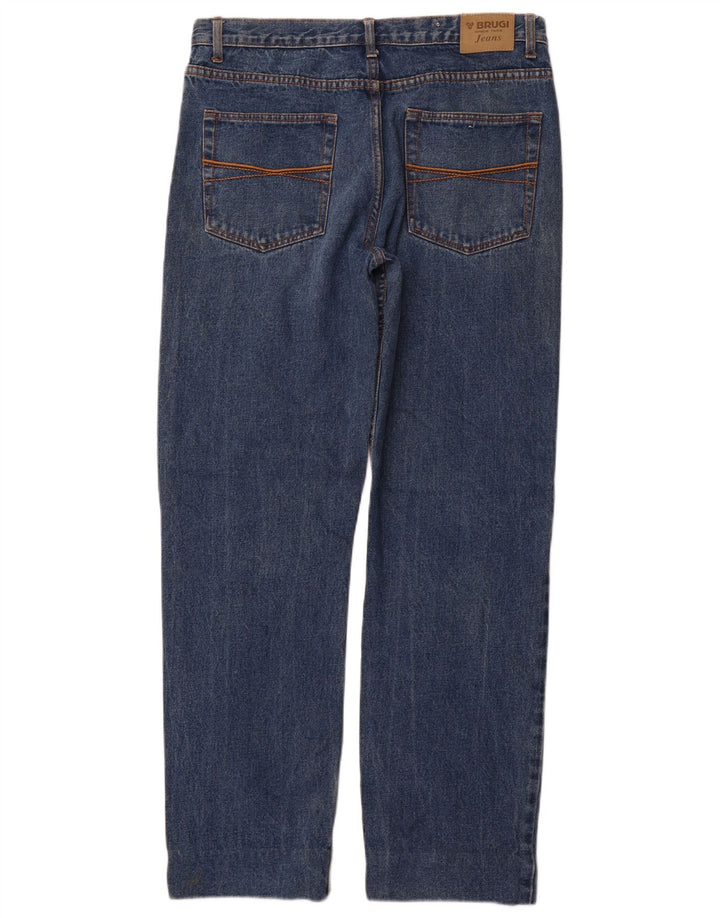 BRUGI Mens Straight Jeans W34 L32 Blue Cotton